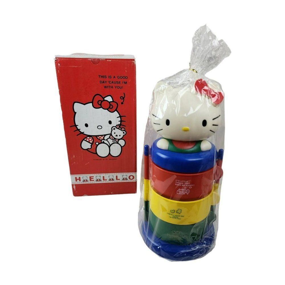 Hello Kitty VTG Piggy Bank Jewelry Trinket Drawer Organizer Sanrio Young Art